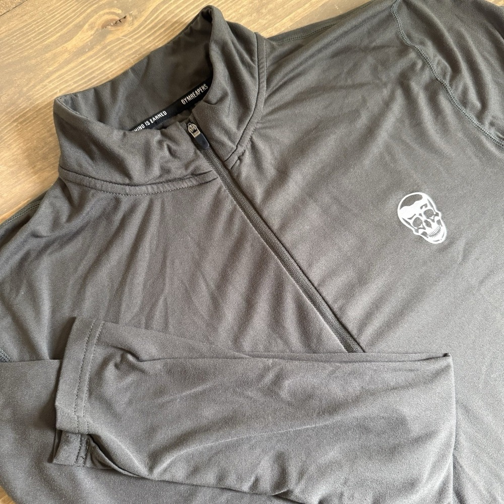 Gymreapers Womens Large Olive Green 1/4 Quarter Zip Pullover Athletic Work Out